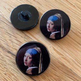 knoop, meisje met de parel (25mm) 2 stuks