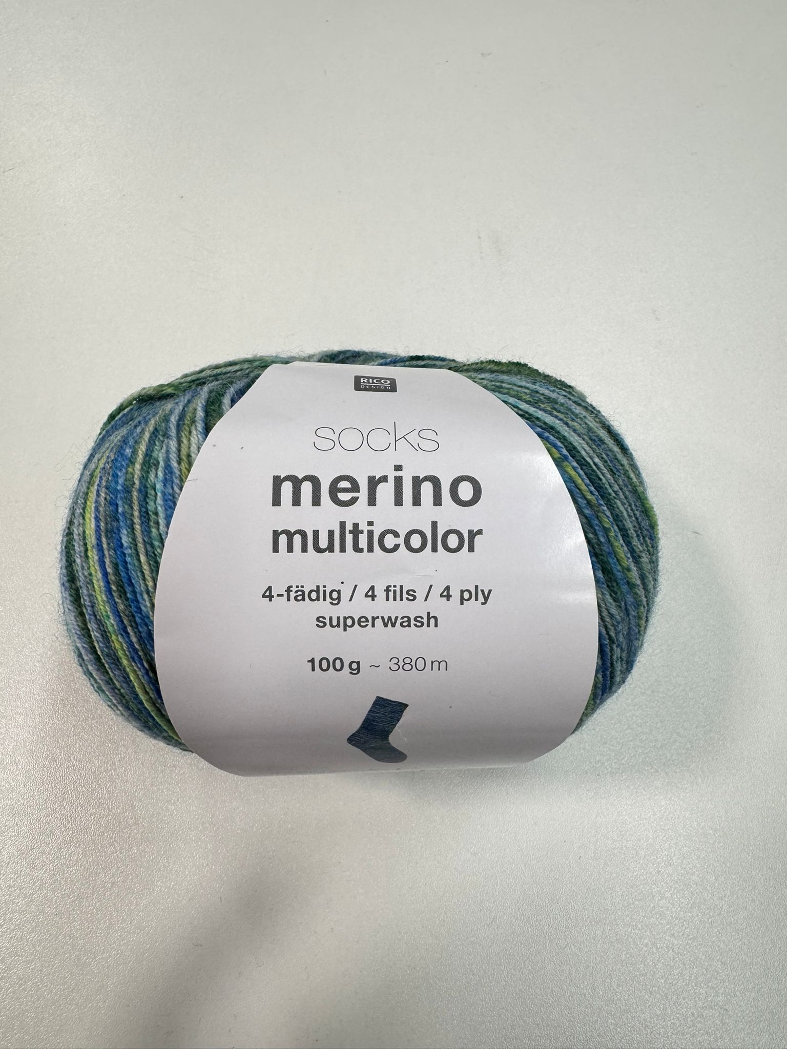 Sokken Merino Multicolour 4 draads Aqua