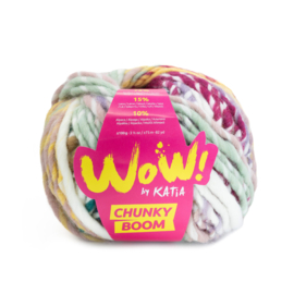 Katia - Wow Chunky Boom 300 (Olieverf-Parelachtig paars-Kauwgom roze)