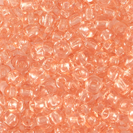 Glaskralen - Rocailles 3mm - Transparant peach pink