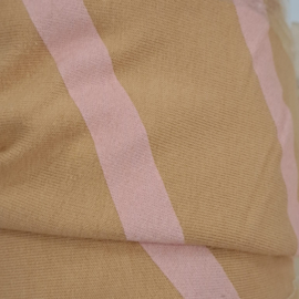 French Terry Peach Pink Stripes 190cm