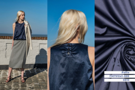 Fibre Mood 33 - geweven satijn brushed - donker blauw