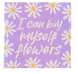 Bohin kledinglabel 35x35 - i can buy myself flowers