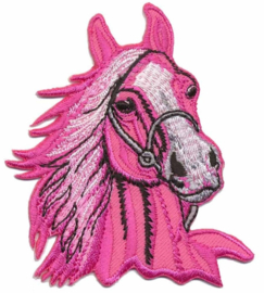 Applicatie paardenhoofd roze