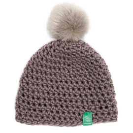 Haakpakket  - Muts met pompon grijs