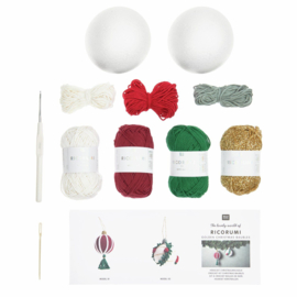 Haakset kerstballen goud