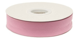 Roze gevouwen biaisband 20 mm