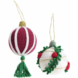 Haakset kerstballen goud