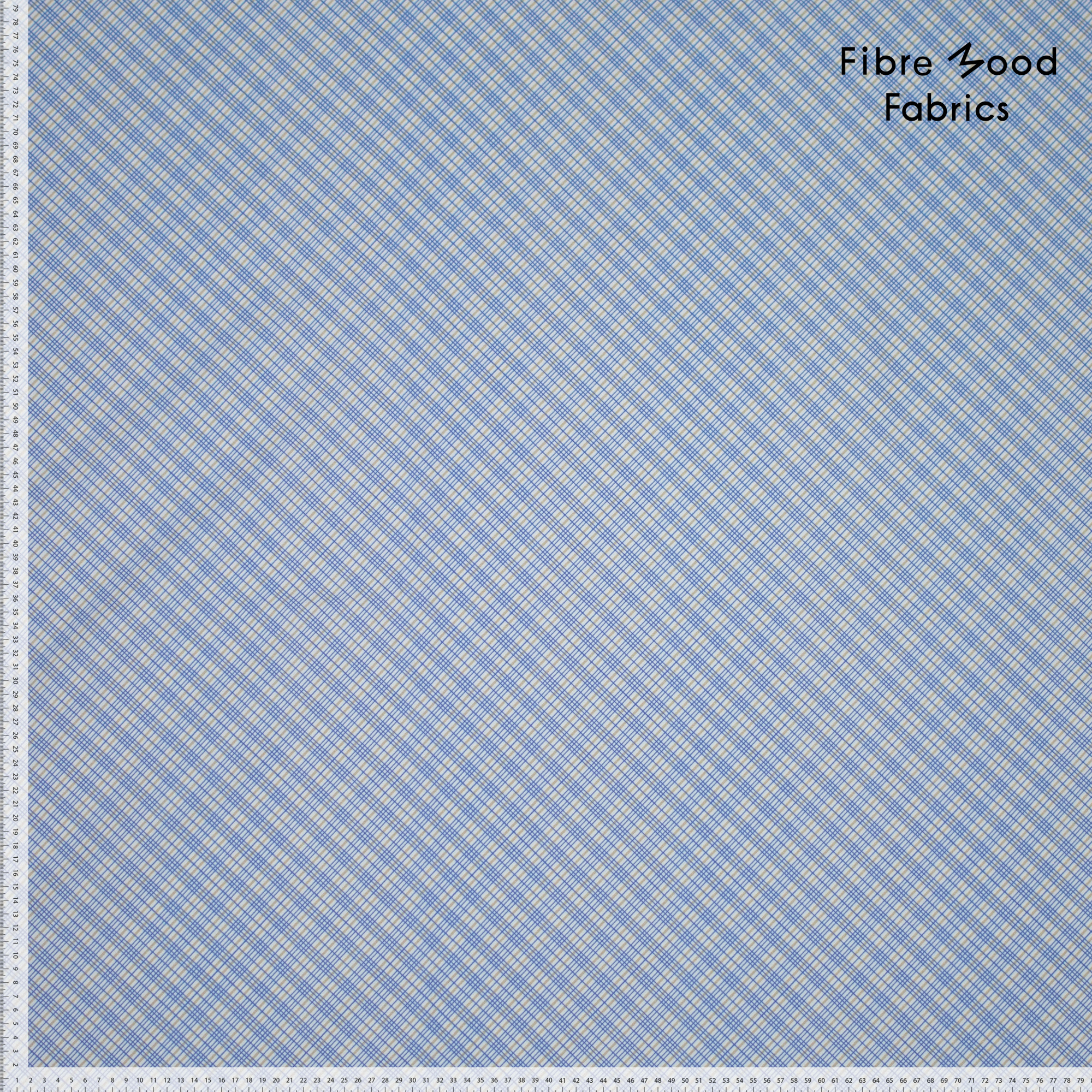 woven co poplin ruit blauw geel FM410133