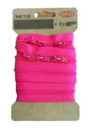Rits aan de meter 3 meter - knal roze