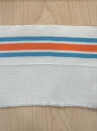 Boordstof/cuff Oranje/blauw
