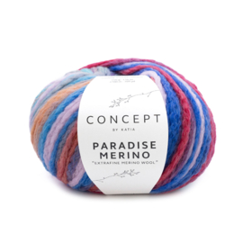 Katia Paradise Merino - 501 (Wijn rood-Blauw-Oranje-Lila)