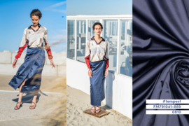 Fibre Mood 33 - geweven satijn brushed - donker blauw