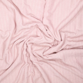 geweven stof met streep licht roze