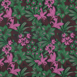 JACQUARD BLOEMEN - DONKERGROEN