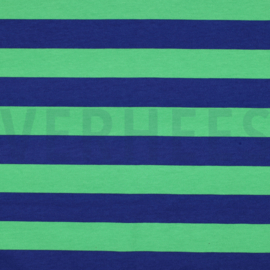 Sweatstof poppy - stripes blue green