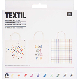 Textiel stiften - 10 stuks