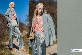 Fibre Mood 33 -geweven satijn brushed - groen/grijs