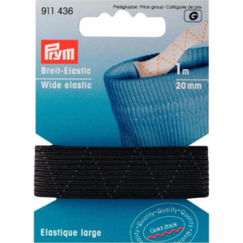 Prym standaard elastiek 20mm zwart 1 m