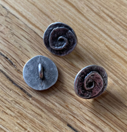 metalen knoop oud zilver look 15mm (4 stuks)