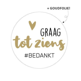 Sticker 40mm rond graag tot ziens (5 stuks)