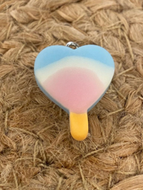 Kunststof Bedel - Lolly hart multicolor