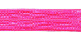 Neon roze elastisch biaisband 20 mm