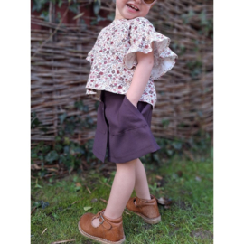 Tricot rib flower paars/lila