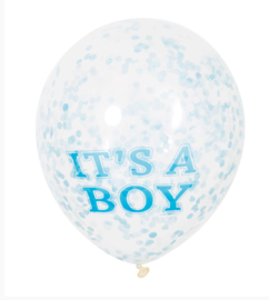Confetti ballon - It's a Boy - 30 cm (per 6)