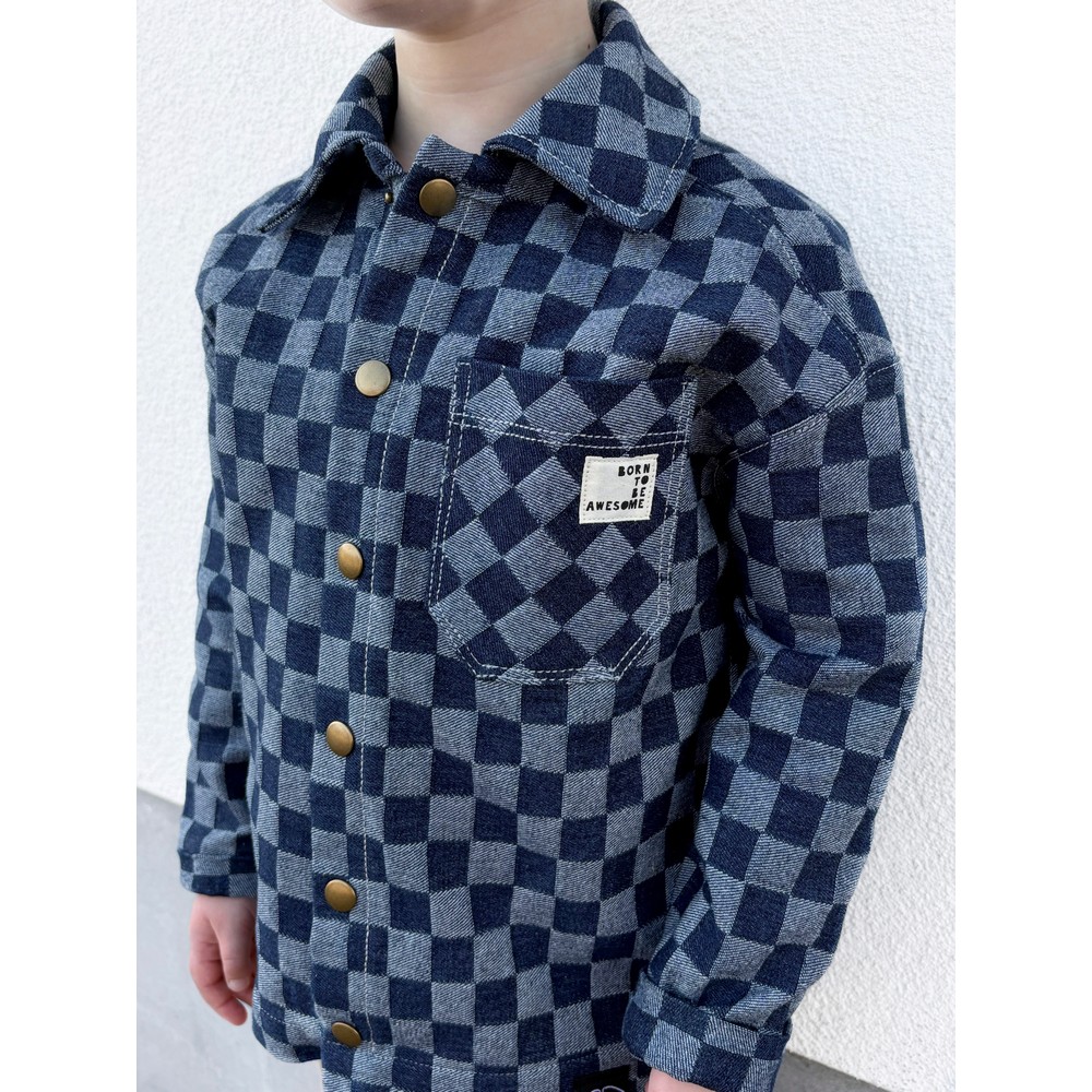Jeans Denim jacquard - Checks