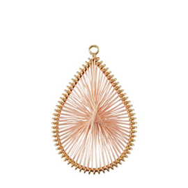 Gehaakte hanger - macramé gold pink