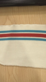 Boordstof/cuff rood/blauw/wit