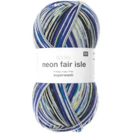Socks Neon Fair Isle 4-ply