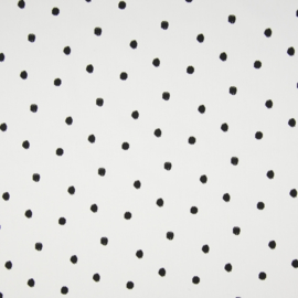 Katoen Dots white black - 65 cm