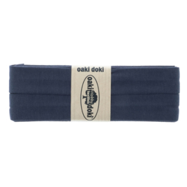Jersey Biais 20mm 3 meter navy/grijs - 064