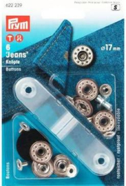 Jeans knoop ster 17mm