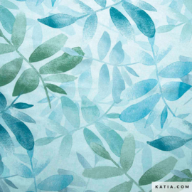 Canvas Gerecycled Spring Leaves blue