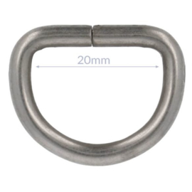 D-ring metaal zwart/zilver/brons (verschillende afmetingen)