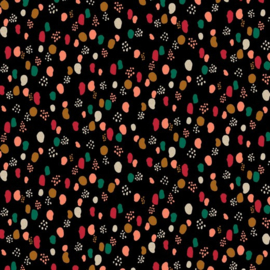 Tricot poppy glitter dots black  80 cm