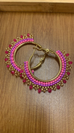 Oorbellen - goud/roze