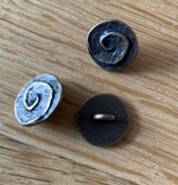 metalen knoop oud messing look 15mm (4 stuks)