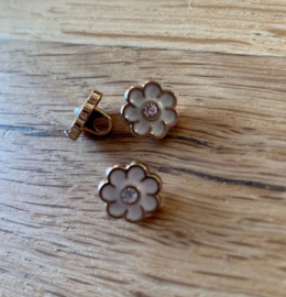 bloemen knoopjes wit 9mm (6 stuks)