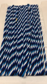 Wikkel koord blauw/wit