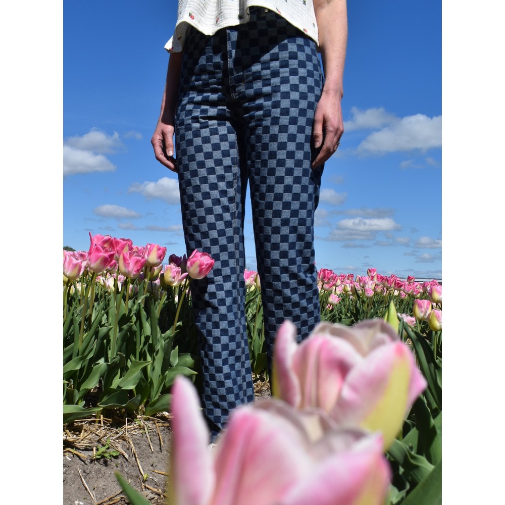 Jeans Denim jacquard - Checks