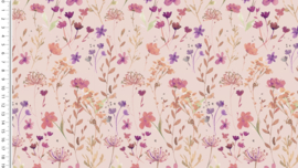 Tricot rib Toff wild flowers pink