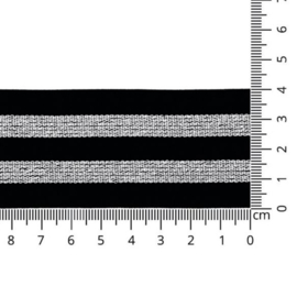 Elastiek zilver/zwart 40 mm