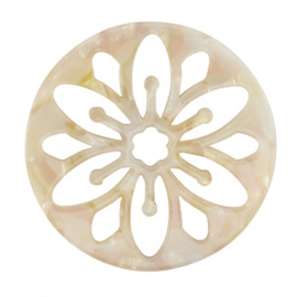 Resin hanger - Mandala pearl white pink