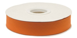 Oranje gevouwen biaisband 20 mm