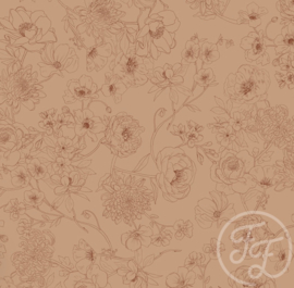 Tricot Family Fabrics Floralines toast