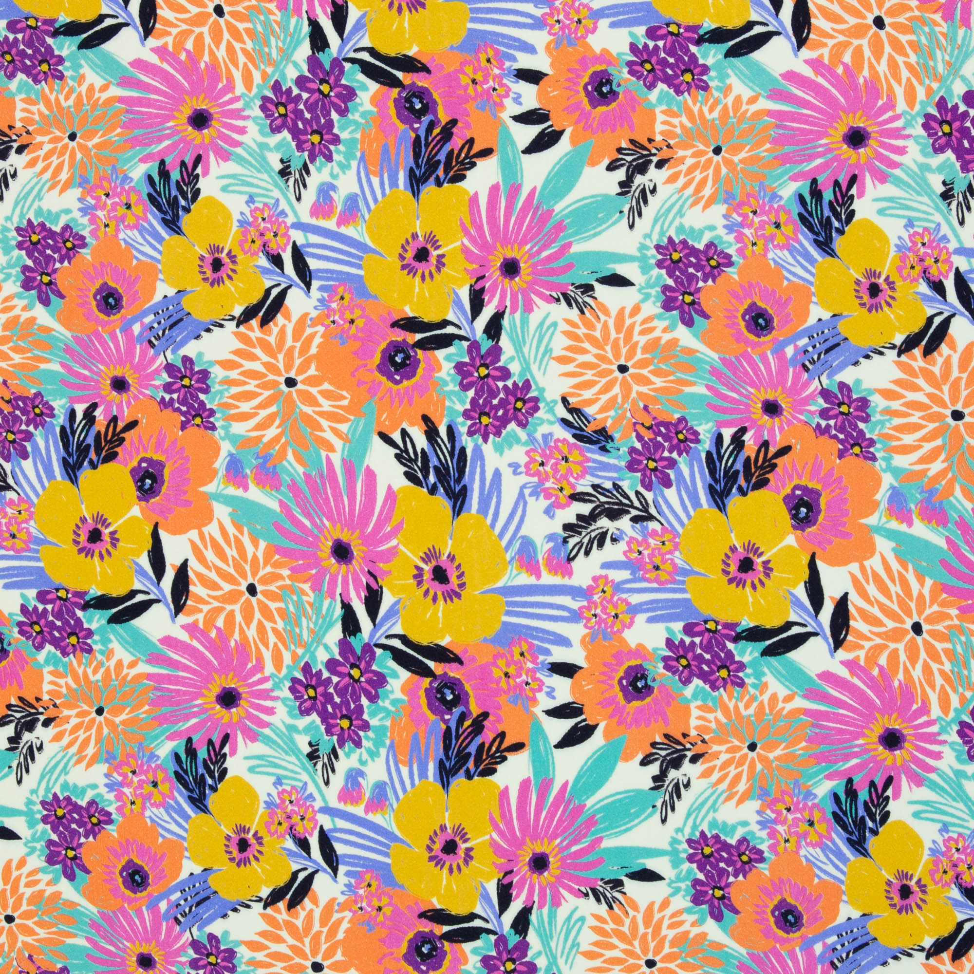 Viscose - Swafing- Vrolijk bloemenveld